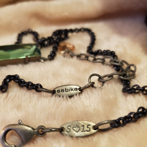 SABIKA FLIRTY BLACK (Emerald Green) Baguette set - Picture 4 of 5